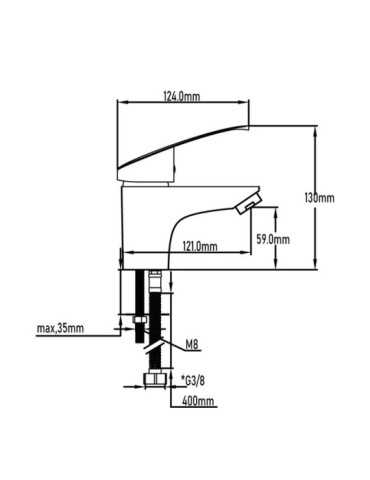 Grifo monomando de lavabo serie Murray 2