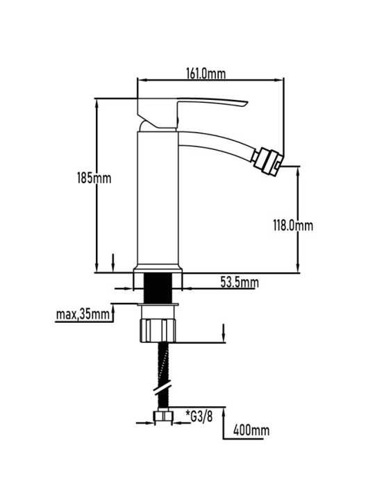 Grifo monomando de bidet serie Obi