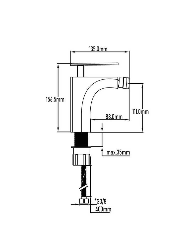 Grifo monomando de bidet serie Amur