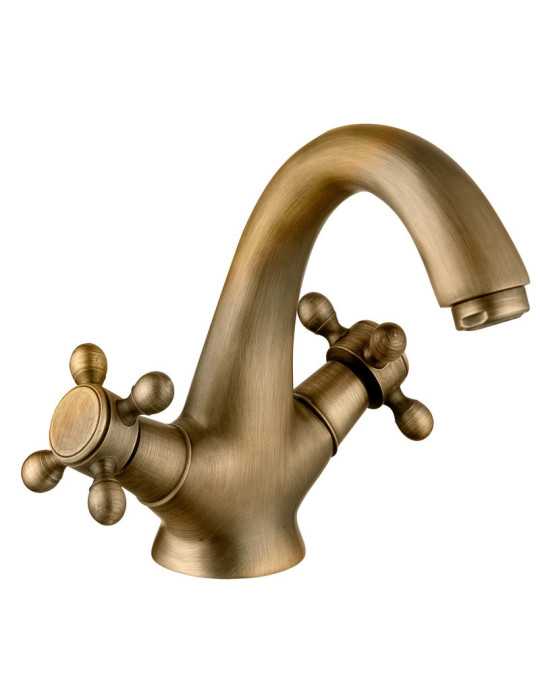 Grifo monobloc de lavabo serie Clasica en Antique