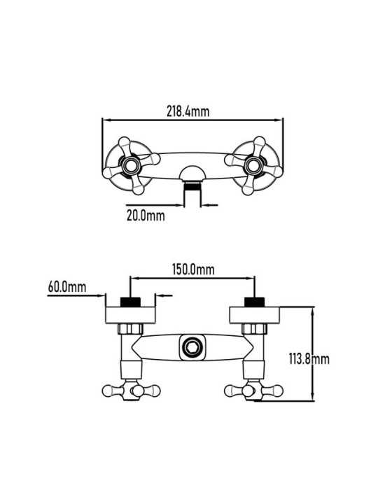Grifo monobloc de ducha serie Clasica en Cromo