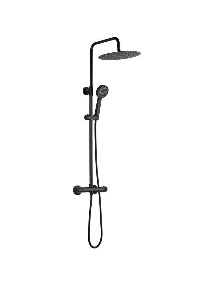 Set de ducha Extensible con grifo termostático modelo Nava en color negro (RY-S014 TT EXT)