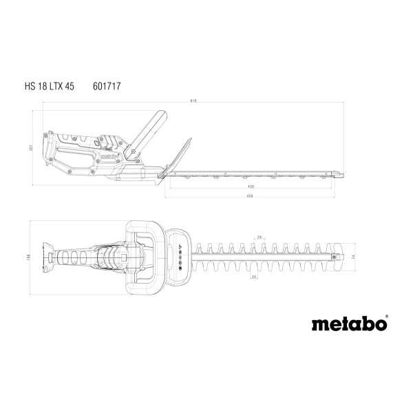 Cortasetos de bateria HS 18 LTX 45 METABO