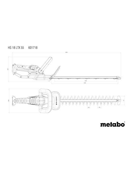 Cortasetos de bateria HS 18 LTX 55 METABO