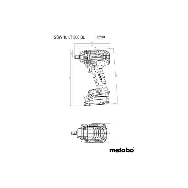 Llave de Impacto de bateria sin escobillas SSW 18 LT 300 BL METABO