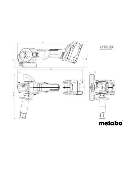 Mini Amoladora de bateria W 18 L BL 9-125 METABO