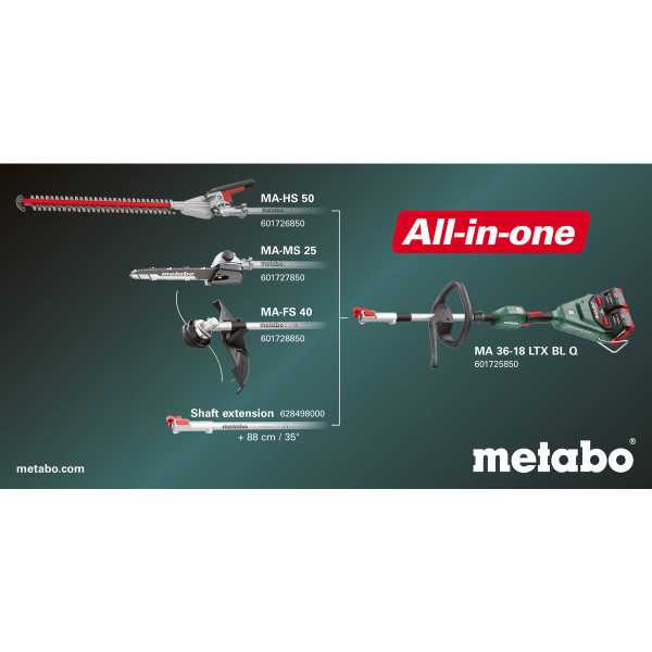 Maquina jardin de bateria y Accesorios MA 36-18 LTX BL Q METABO
