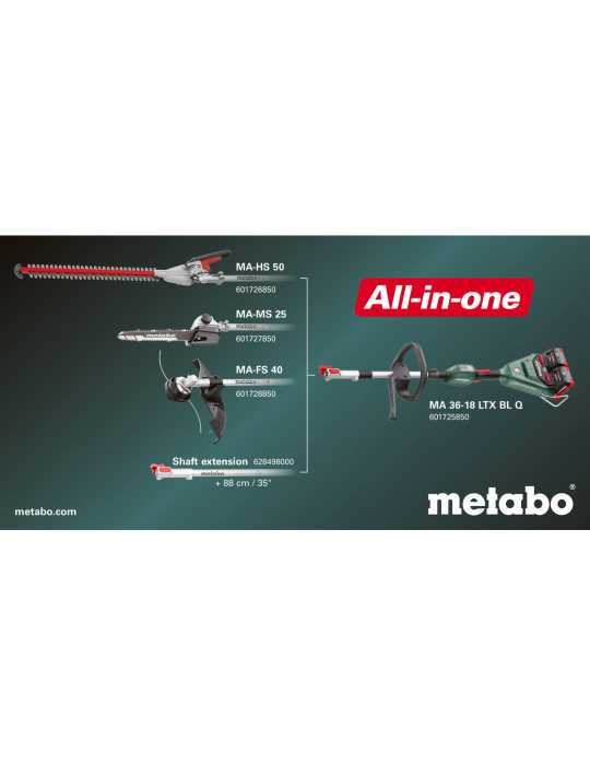 Maquina jardin de bateria y Accesorios MA 36-18 LTX BL Q METABO