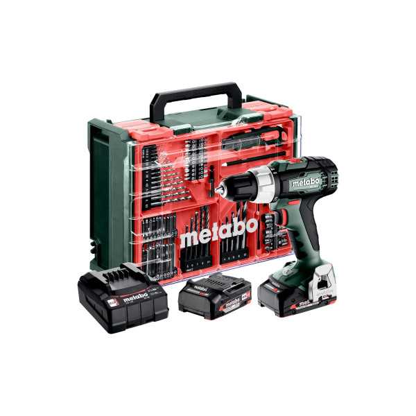 Taladro - Atornillador de Percusion de bateria SB 18 L Set Taller portatil METABO