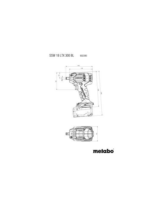 Llaves de Impacto de bateria sin Escobillas SSW 18 LTX 300 BL METABO