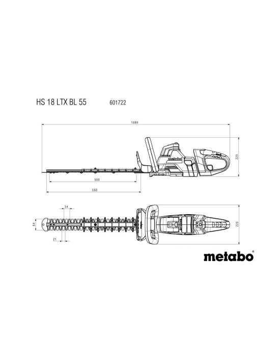 Cortasetos de bateria HS 18 LTX BL 55 METABO