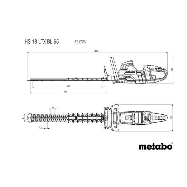 Cortasetos de bateria HS 18 LTX BL 65 METABO