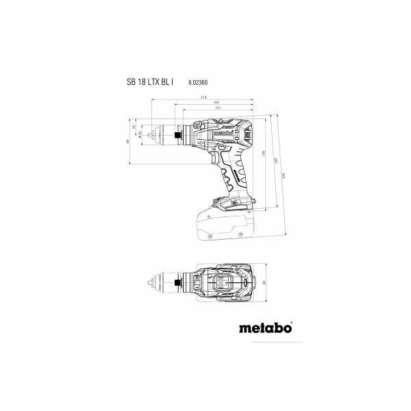 Taladro - Atornillador de Percusion de bateria SB 18 LTX BL I METABO