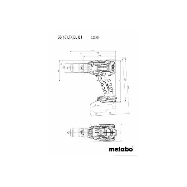 Taladro - Atornillador de Percusion de bateria SB 18 LTX BL Q I METABO