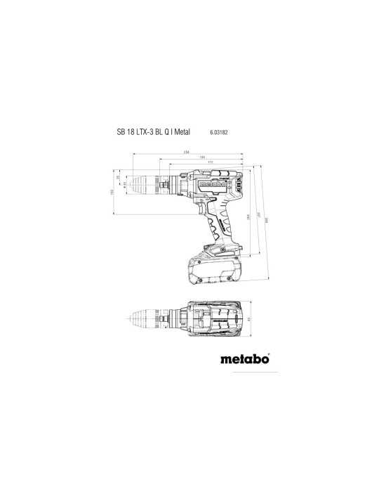 Taladro - Atornillador de Percusion de bateria SB 18 LTX-3 BL Q I Metal Futuro Top Quick Plus METABO