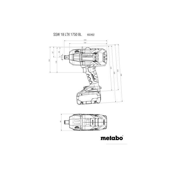 Llaves de Impacto de bateria sin Escobillas SSW 18 LTX 1750 BL METABO