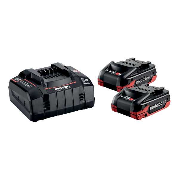 COMBO de baterias + Cargador Set basico 2 x LiHDX 4.0 Ah ASX 145 METABO