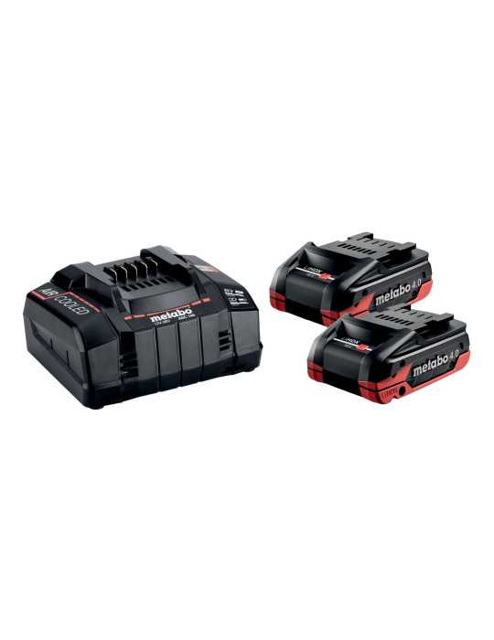 COMBO de baterias + Cargador Set basico 2 x LiHDX 4.0 Ah ASX 145 METABO