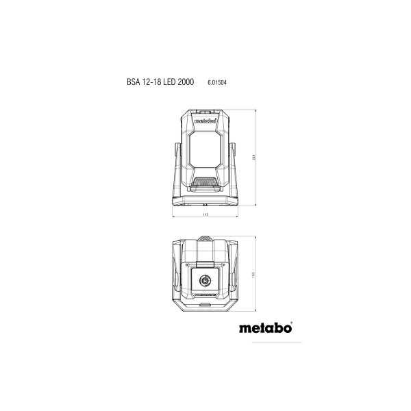 Linterna - Focos - Para Usar Con bateria BSA 12-18 LED 2000 METABO