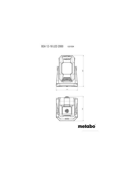 Linterna - Focos - Para Usar Con bateria BSA 12-18 LED 2000 METABO