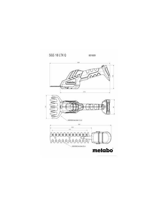 Tijeras Cortasetos y Cortacesped de bateria SGS 18 LTX Q METABO