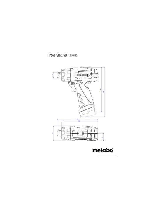 Taladro - Atornillador de Percusion de bateria PowerMaxx SB Basic METABO