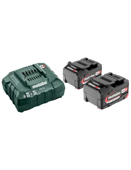 COMBO de baterias + Cargador Basic-Set 2x 4,0 Ah METABO