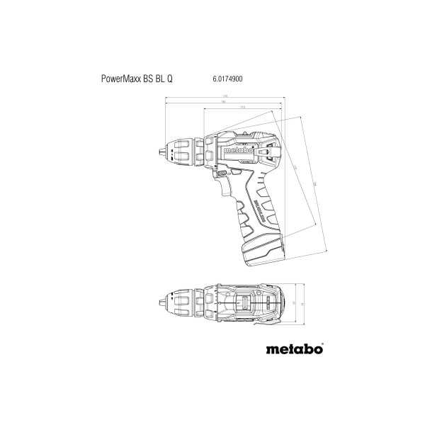 Taladro - Atornillador de bateria PowerMaxx BS BL Q METABO