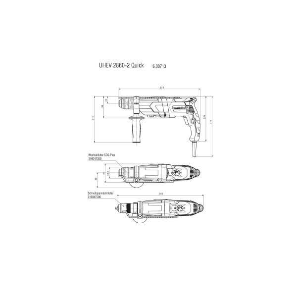 Martillos Electroneumaticos Sds-Plus UHE 2860-2 Quick METABO