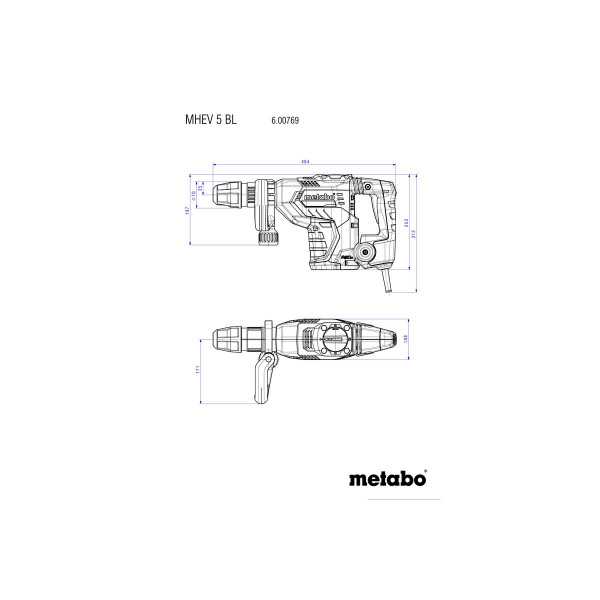 Martillos Pesados de 6 a 12 Kg SDS-MAX MHEV 5 BL METABO