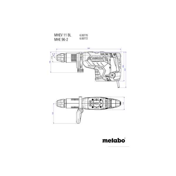 Martillos Pesados de 6 a 12 Kg SDS-MAX MHEV 11 BL METABO