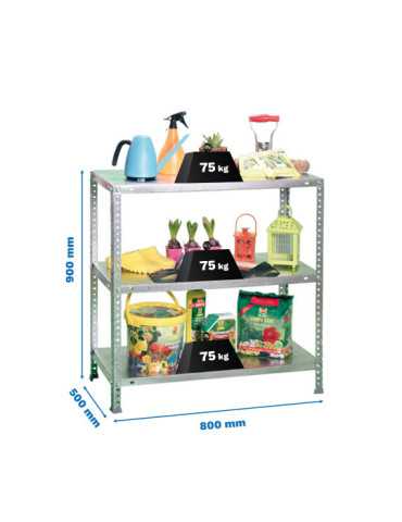 Estanteria 900x800x500 ADVANTAGE MINI 3/500 900 GALVANIZADO marca SIMONRACK