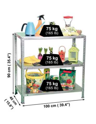 Estanteria 900x1000x400 ADVANTAGE PLUS 3/400 900 GALVANIZADO marca SIMONRACK