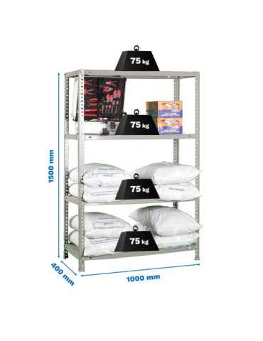 Estanteria 1500x1000x400 ADVANTAGE PLUS 4/400 1500 GRIS marca SIMONRACK