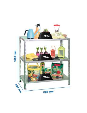 Estanteria 1000x1100x400 ADVANTAGE SUPERPLUS 3/400 1000 GALVANIZADO marca SIMONRACK