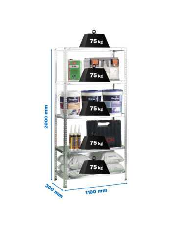 Estanteria 2000x1100x300 ADVANTAGE SUPERPLUS 5/300 GALVA marca SIMONRACK