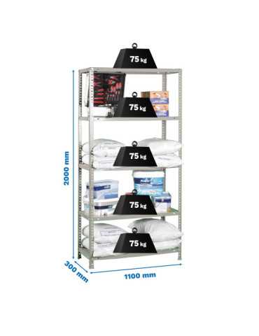 Estanteria 1800x1100x300 ADVANTAGE SUPERPLUS 5/300 GRIS marca SIMONRACK