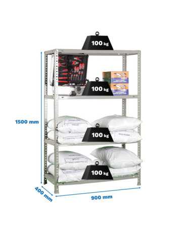 Estanteria 1500x900x400 COMFORT 4/400 GRIS marca SIMONRACK