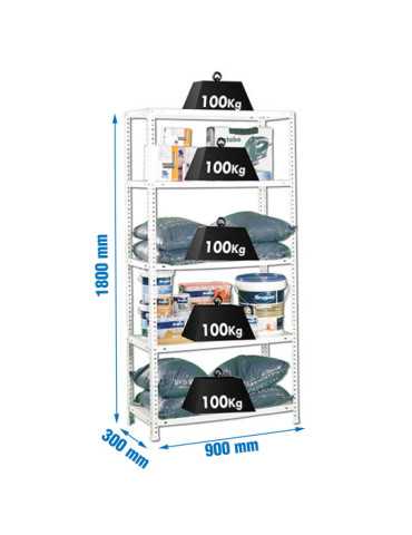Estanteria 1800x900x300 COMFORT 5/300 BLANCO marca SIMONRACK