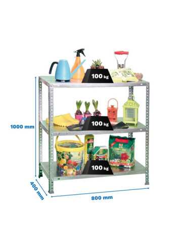 Estanteria 1000x800x400 COMFORT MINI 3/400 1000 GALVANIZADO marca SIMONRACK