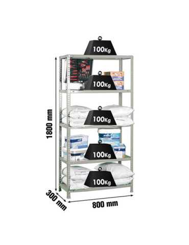 Estanteria 1800x800x300 COMFORT MINI 5/300 GRIS marca SIMONRACK