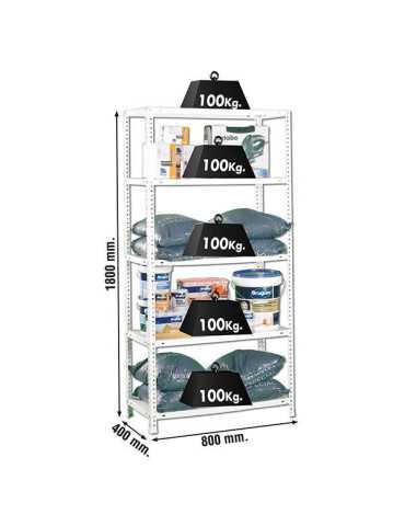 Estanteria 1800x800x400 COMFORT MINI 5/400 BLANCO marca SIMONRACK