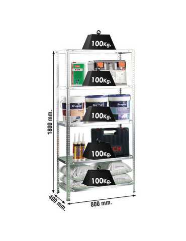 Estanteria 1800x800x400 COMFORT MINI 5/400 GALVANIZADO marca SIMONRACK