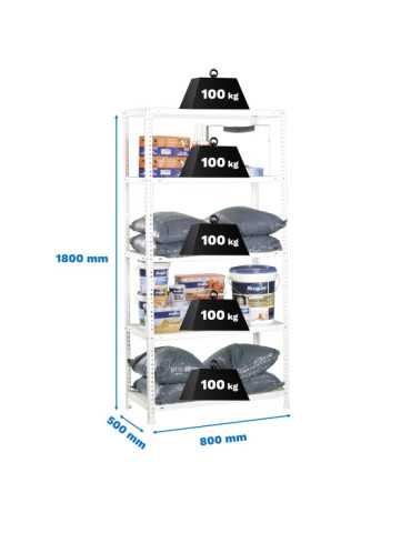 Estanteria 1800x800x500 COMFORT MINI 5/500 BLANCO marca SIMONRACK