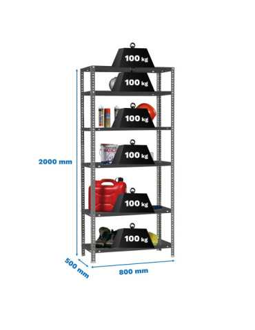 Estanteria 2000x800x500 COMFORT MINI 6/500 ANTRACITA marca SIMONRACK