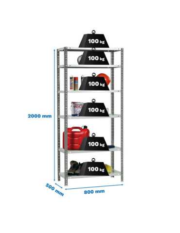 Estanteria 2000x800x500 COMFORT MINI 6/500 ANTRACITA/BLANCO marca SIMONRACK