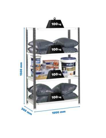 Estanteria 1500x1000x300 COMFORT PLUS 4/300 ANTRACITA/BLANCO marca SIMONRACK