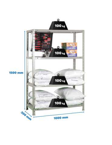 Estanteria 1500x1000x300 COMFORT PLUS 4/300 GRIS marca SIMONRACK