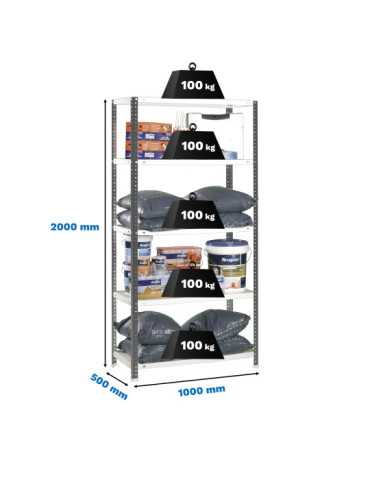 Estanteria 2000x1000x500 COMFORT PLUS 5/500 ANTRACITA/BLANCO marca SIMONRACK