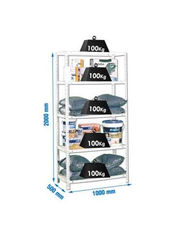 Estanteria 2000x1000x500 COMFORT PLUS 5/500 BLANCO marca SIMONRACK